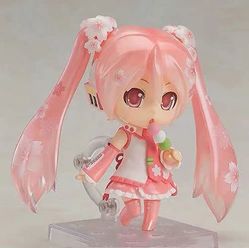 AGOOLZX Hatsune Miku Sakura Miku Q Versión Nendoroid Cara Intercambiable 10 Cm En Caja PVC Anime Juego De Dibujos Animados Personaje Modelo Estatua Figuras Juguete Coleccionables Decoraciones Regalos