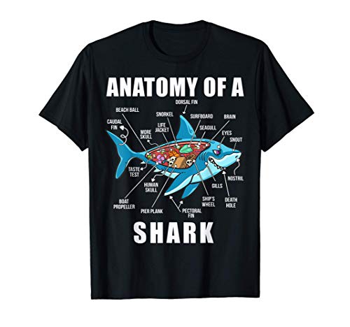 Anatomía de un tiburón divertida biología marina tiburones Camiseta