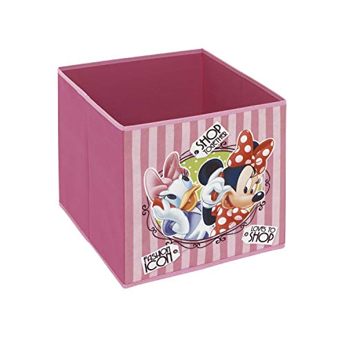 ARDITEX WD12126 Contenedor - Organizador Textil con Forma de Cubo Plegable de 31x31x31cm de Disney-Minnie