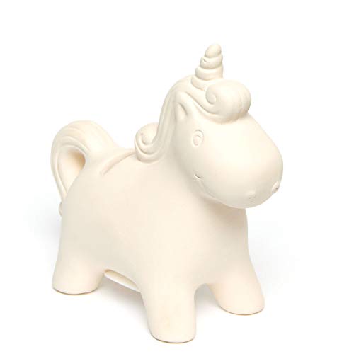 Baker Ross AG696 Huchas de Cerámica Unicornio (Paquete de 2) para niños para Artes y Manualidades