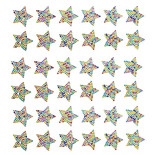 Baker Ross- Rainbow Star Crystal Gem - Juego de 12 Pegatinas para niños, Multicolor (AT217)