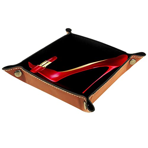 Bandeja plegable para dados, soporte para cubos de piel sintética, con ruedas para RPG Dice Gaming D & D y otros juegos de mesa, lápiz labial con tacón alto 16 x 16 cm
