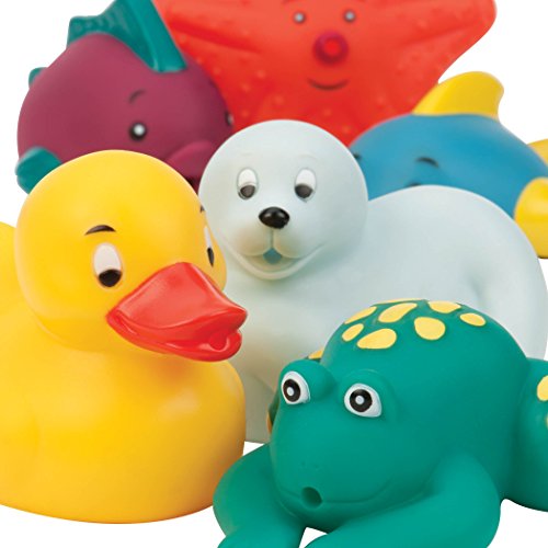 Battat-12-Pack Little Animal Squirts Fun Bath Toys for Babies 10m+ Compañeros de baño, Multicolor (Branford Ltd. BT2630Z)