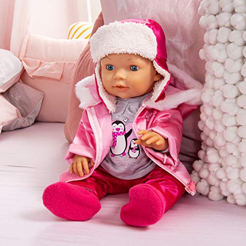 Bayer Design Ropa de muñecas de 40 a 46cm, Accesorios para muñeca, Vestidos para muñecas, Rosado, Gris (84613AA)