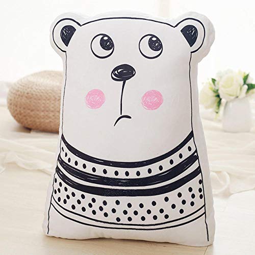 BBSJX Almohada de Animales de Estilo nórdico de Dibujos Animados Oso de Peluche Gato Ciervo Conejo Cojín de Felpa Cojín Regalos de San Valentín 45Cm_1
