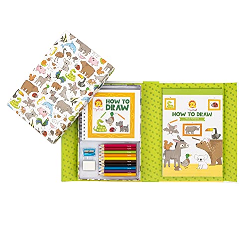 Bertoy 3760227 Tiger Tribe How to Draw Set, Wild Kingdom Arts and Crafts Kit