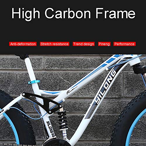 Bicicletas 24/26 pulgadas Mtb Top grasa Bicicleta / bicicleta de montaña Fat Tire crucero de la playa Fat Tire Bike nieve bicicletas 21/24/27 Bicicletas velocidad de Grasas,Blanco,24 inch 24 speed