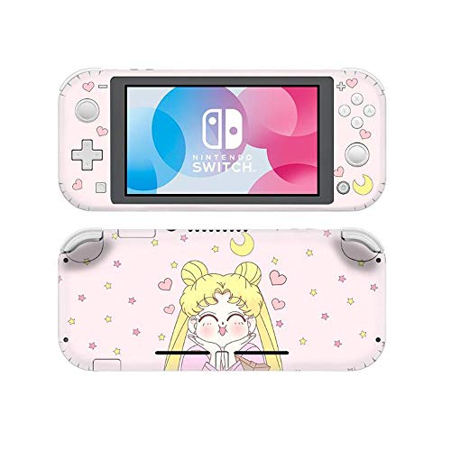 BLOUR Lindo Gato Perro Sailor Moon Protector de Piel de Pantalla Protectora Pegatina para Nintendo Switch Lite NS Mini Consola decoración calcomanía Funda
