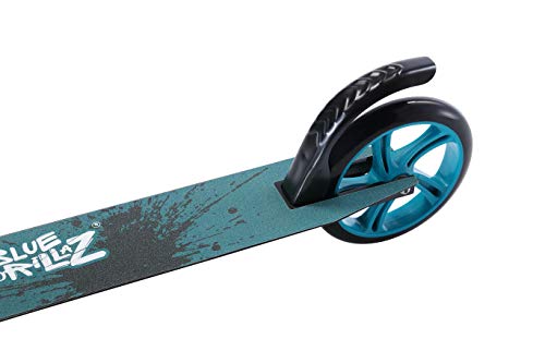 BLUE GORILLAZ Patinete Patineta Scooter Plegable para niños y niñas a Partir de 7 años y Adultos, 205mm Kickscooter Manillar Ajustable, Negro