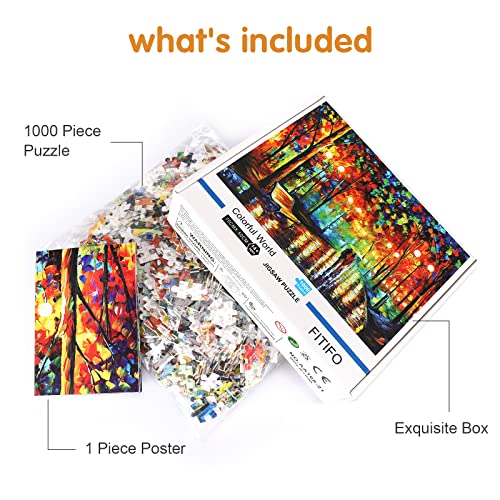 Brain Teasers Walking In The Rain Puzzles 1000 piezas para niños y adultos divertidos y coloridos puzzles de Navidad puzzles de Navidad puzzles educativos juguetes familia novia regalos de cumpleaños