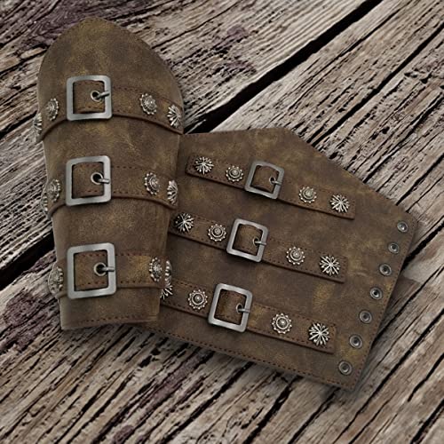 Brazaletes vikingos, cinturón medieval hebilla de cuero, hecho a mano, brazaletes de cuero de grano completo, caballero LARP retro renacentista, accesorio de disfraz de Halloween para fiesta temática