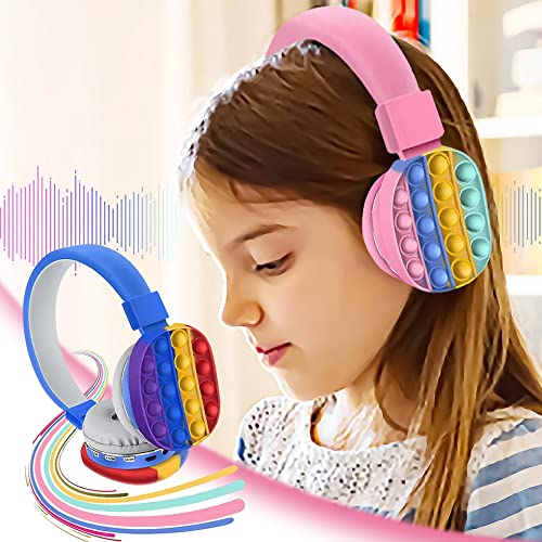 Burbuja de silicona estéreo auriculares inalámbricos juguete sensorial Fidget (azul)