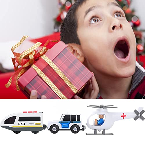 Clásico Juego de Tren de Navidad, Juego de Tren de Juguete Juguete de Tren Eléctrico Funciona con Pilas Vías Férreas Vías para Coches Tren a Batería Set de Construcción Tren de Navidad