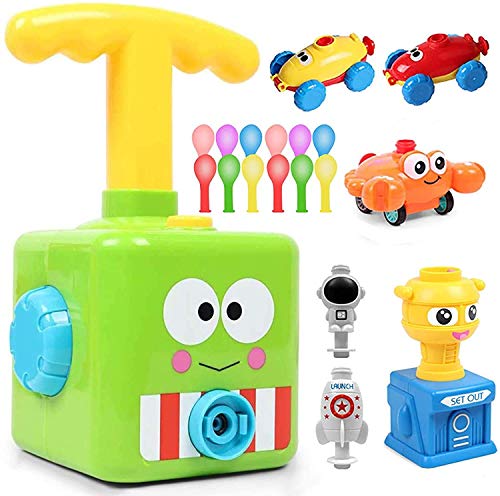 Coche de juguete con globo de inercia para niños, coche de lanzamiento con globo eléctrico con 10 globos, ciencia educativa, juguete de bricolaje para niños, regalos, juegos, niños, niñas