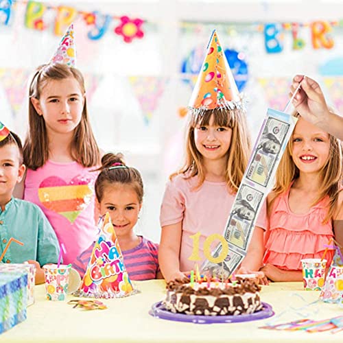 Conjunto de Caja de Dinero de Pastel Cumpleaños,Caja de Sacar Dinero Reutilizable con 20 bolsas transparentes para suministros de fiesta de cumpleaños regalo sorpresa