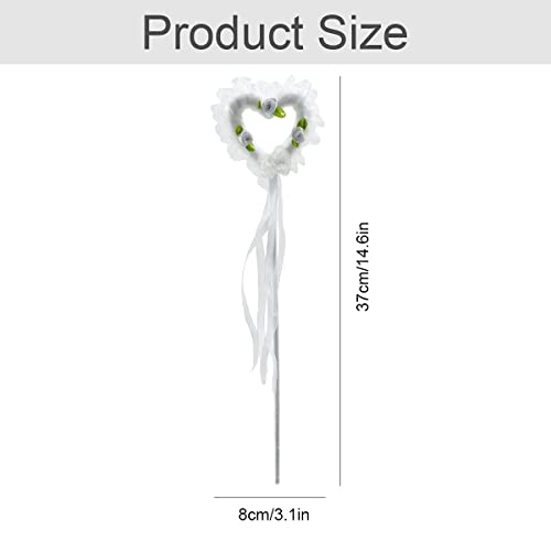 Decoración De Boda Varitas Mágicas - 10 Pcs Blancas Varitas Con Corazón, Serpentinas, Pequeñas Decoraciones De Flores, Regalos Para Bodas, Fiestas de Cumpleaños, Actividades De Vacaciones