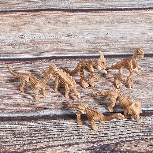 Decorativo Educativo Color Vintage Vivid Mano de Obra Fina Figuras de Dinosaurio Juguetes Modelo de Esqueleto de Dinosaurio, Alta simulación para niños Exposición de Historia(Retro Color)