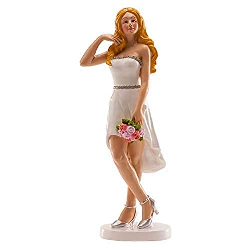 dekora Decoracion Figuras Tarta de Boda-Novia Vestido Corto, Resina, Multicolor, Talla Única