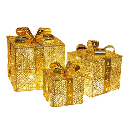Delicada caja de regalo iluminada para niños y adultos Accesorios de Navidad Juguetes de fiesta para niños Juguetes creativos Árboles de Navidad