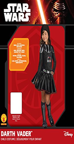 Disfraz de Darth Vader para niñas de Star Wars, libro de películas, día de la semana, disfraz para niños – grandes edades 8 – 10