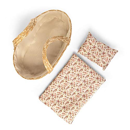 DISVALTOYS Capazo Moisés Mimbre para Muñecas 50 cm Incluye colchón y cojín Mini Mommy (muñeca no incluida)