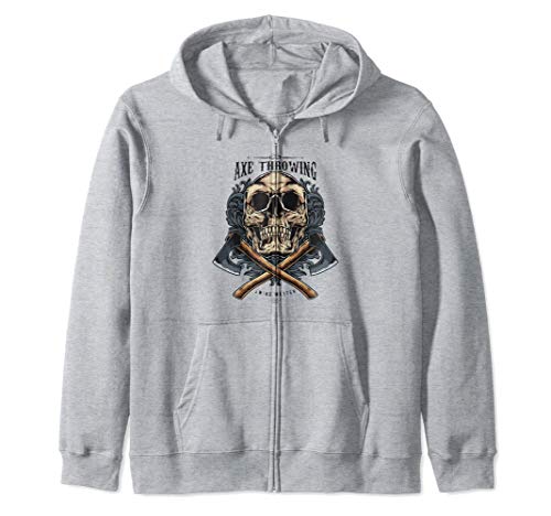 Divertido hacha de lanzar maestro de la calavera lanzar Sudadera con Capucha