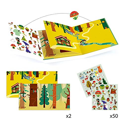 DJECO bosque mágico Pegatinas Globos UNISEX-INFANTIL, multicolor (38956)