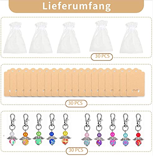 DoDuo 30 SET llaveros de ángel de la Guarda, Colgantes para Boda, Regalos de Regreso para Bebé o Baby Shower, Despedida de Soltera, Abalorios de Boda