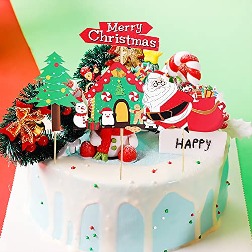 DRADERCH 28Piezas Cake Topper Cupcake Toppers Palillos de Magdalena Topper Tarta Cumpleaños Adorno para cupcakes de Navidad,para Cumpleaños Fiestas Baby Shower Suministros de Fiesta Temáticas Invierno