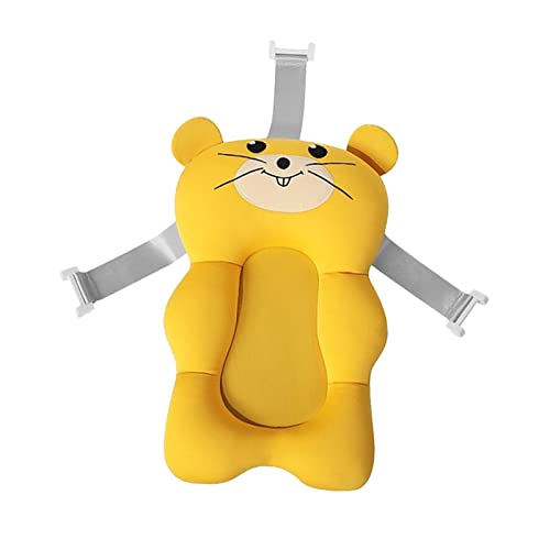 F Fityle Cojín cómodo del baño del bebé, cojín del baño del bebé, Estera de la Ayuda del Asiento del baño del bebé - Amarillo
