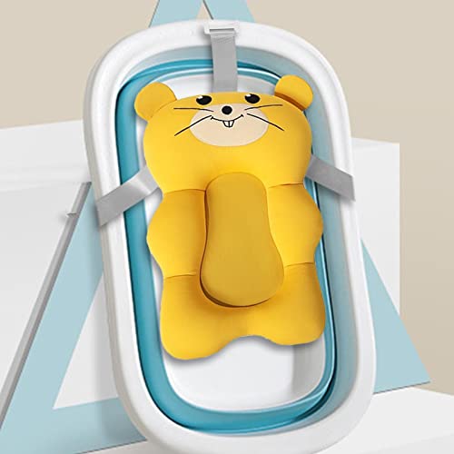 F Fityle Cojín cómodo del baño del bebé, cojín del baño del bebé, Estera de la Ayuda del Asiento del baño del bebé - Amarillo