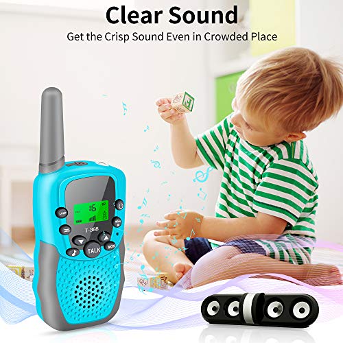 Fairwin Walkie Talkies Niños, Walkie-Talkie Niños Juguetes Niños de 3-12 Años LCD de 8 Canales Linterna Incorporada 3 Millas para Aventuras al Aire Libre Idea Año Nuevo para Niños