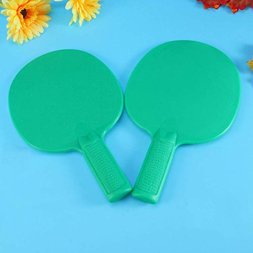 FEEE-ZC 1 par de Bates de Tenis de Mesa, Raqueta de plástico para niños, práctica, Entrenamiento, Patines de plástico para niños (Verde)