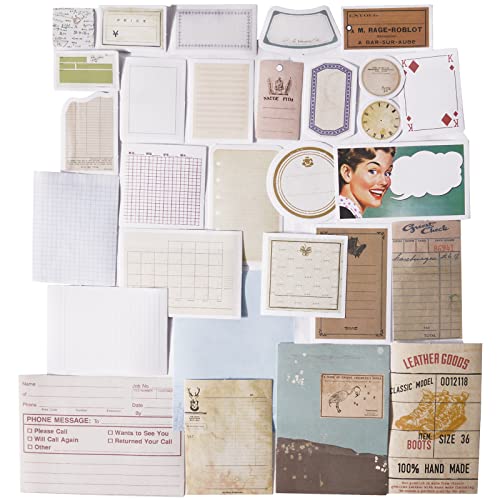 FLOFIA 90pcs Pegatinas Vintage Retro Stickers Pegatinas Scrapbooking Pegatinas Álbumes de Recortes Manualidades Bullet Journal Calendarios Tarjetas Sobres Regalos DIY, Estilos Mixtos Kit Accesorios