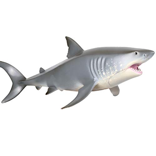 FLORMOON Juguetes Gran tiburón Blanco Figura Realista Pintado a Mano Estatuilla de Ballena Figuras de acción de Animales Colección de Regalos Decorativos para niños.