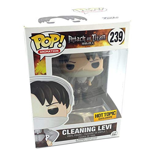Funko – Attack on Titan - Colección Pop, Figura de Vinilo 239 - Cleaning Levi, Edición Limitada, 9 cm