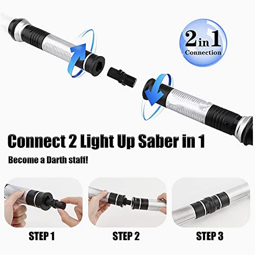 FYHCY TelescóPico Doble Sable 2 Piezas Descoloramiento Star Wars- Sable Scream ElectróNica con Efectos de Sonido Sables de Luz Juguete CumpleañOs Regalo Navidad Espada Ligera