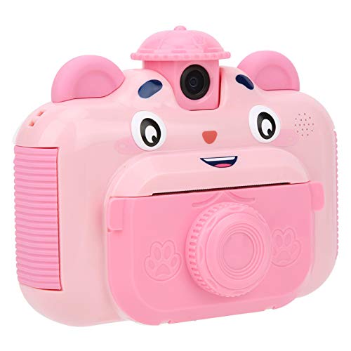Gerioie Cámara de impresión, con cámara para niños con cordón, cámara para niños con Pantalla Colorida y anticaída portátil de 2.4 Pulgadas para el hogar para Viajes para Amigos para niños(Pink)