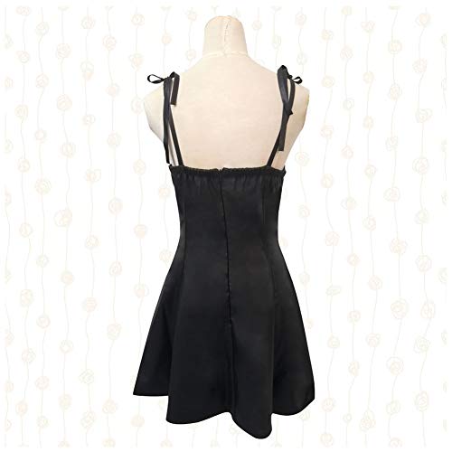 GGOODD Anime Mirai Nikki Gasai Yuno Cosplay Disfraz Mujer Halloween Sexy Negro Cuero Diario Vestido Rendimiento Rendimiento Ropa,L