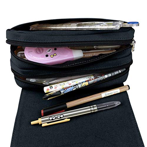 Ginkago Estuche Escolar, Estuche para Material Escolar y Viaje Double Estuche Dos Compartimentos, Canvas