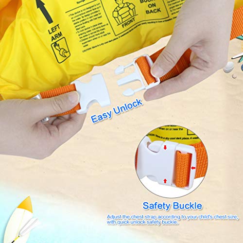 Gogokids Chaleco de Natación para Niños Niñas, Manguitos de Flotante Chaqueta de Entrenamiento para Nadar Aprendiendo Brazo Pecho Banda Flotadores Flotación Mangas Natación Entrenadores