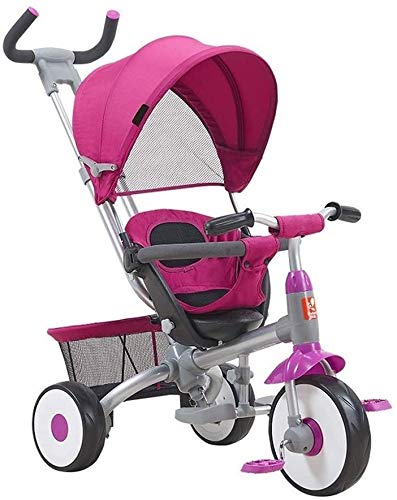 GPWDSN Protector De Lluvia Silla De Paseo Universal Cochecito De Niños, Triciclo Multifuncional Bicicleta De La Luz Kid Cochecito 0/4 Años De Edad (Color: Morado)