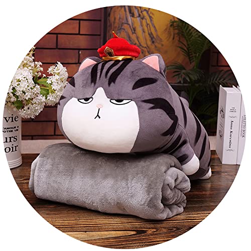 GYFDC Net Celebrity and Cute My Emperor Cat Almohada Muñeca Juguete De Peluche Juguete De Doble Uso Aire Acondicionado Edredón Cojín De Cabecera Chica