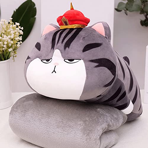 GYFDC Net Celebrity and Cute My Emperor Cat Almohada Muñeca Juguete De Peluche Juguete De Doble Uso Aire Acondicionado Edredón Cojín De Cabecera Chica