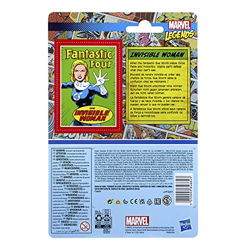 Hasbro Marvel Marvel-SD-HSBF26635L0 Figura de acción de Mujer Invisible de 9,5 cm de Retro 375 Collection Legends, Multicolor, único (F2663)