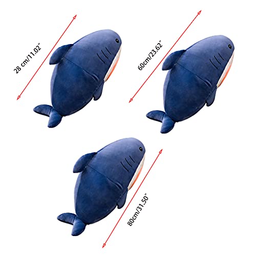 HDBD 28/60/80 cm muñeca de Peluche de Felpa Almohada Trasera muñeca de tiburón de Dibujos Animados Juguete de descompresión Almohada cojín niños Regalo Divertido