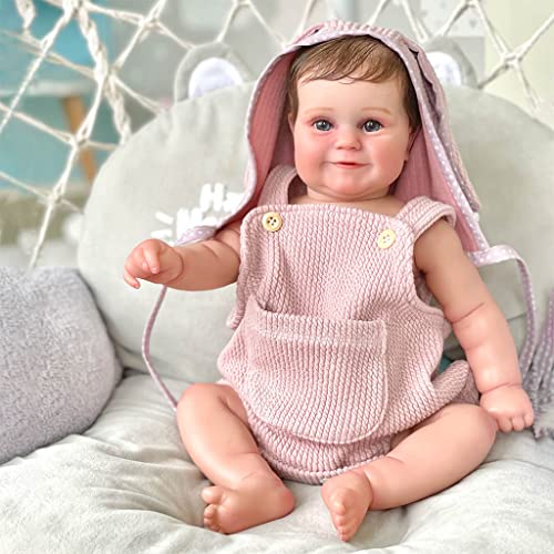 HDBD Muñeca de simulación Cama de bebé recién Nacido Juguete para Dormir Accesorios para niña Reborn Decoración de habitación de bebé Muñeca de Vinilo ecológica Juguetes agradables