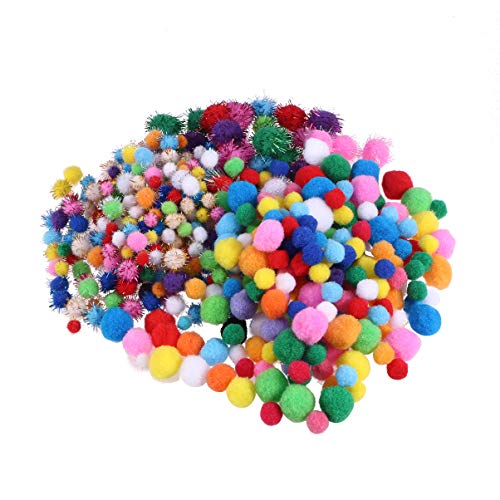 HEALLILY Pompones Coloridos con Ojos saltones saltones para Manualidades de Bricolaje 550 Piezas (Color Mixto)
