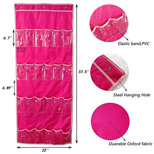 Helimwint Organizador Puerta Colgante con 24 Bolsillos Transparentes, Almacenamiento Ideal para Muñecas Pequeñas, Accesorios de Juguetes y más Coleccionables