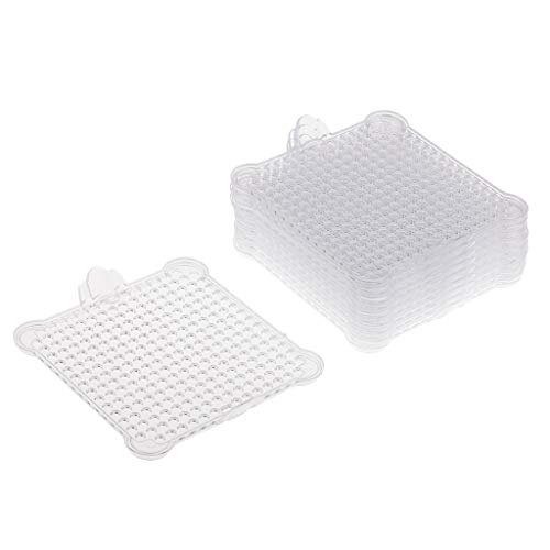 Hellery 10x Perlas de Fusibles de Agua Pegboard Fit 5mm Plantillas de Cuentas Niños DIY Puzzle Toy - Cuadrado